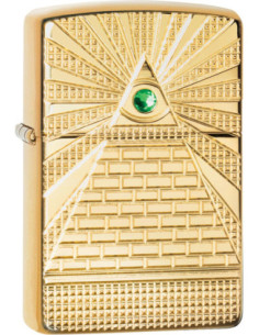 Zippo lighter "Eye of Providence" med Swarovski sten